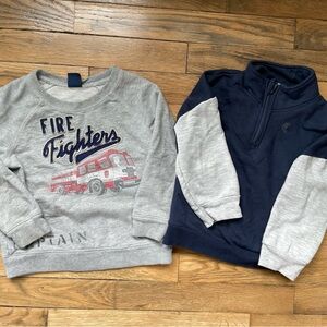 GAP Gray and Blue Sweatshirts Casual Comfort firefighter theme